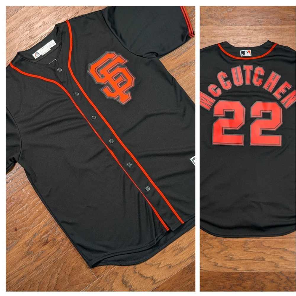 Majestic Andrew McCutchen San Francisco Giants MLB Jersey Black Alternative Sz L